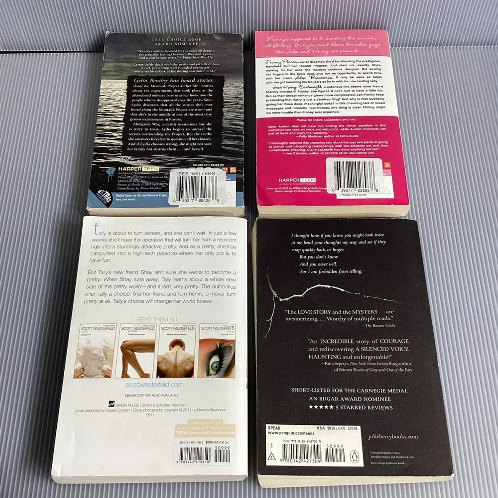Set of 4 Young Adult/Teen Romance Paperback Books